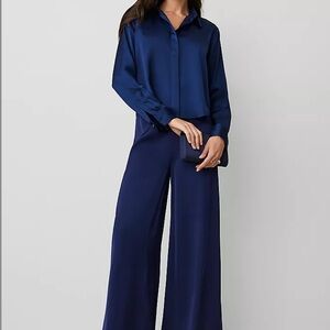 Ann Taylor Blue High-Waisted Pants